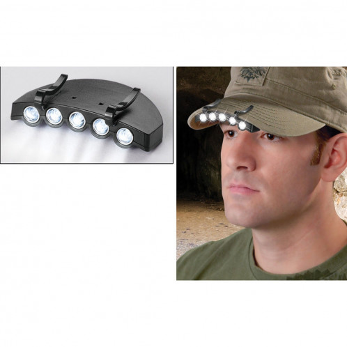 Ampoule Torche HeadLamp Head Light, 5 LED White Light, pour la pêche en plein air Camping Chasse (Noir) SH311B402-09