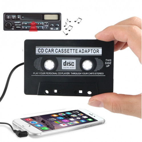 Prise jack 3,5 mm CD voiture cassette adaptateur stéréo convertisseur de bande câble AUX lecteur CD (noir) SH03001465-07