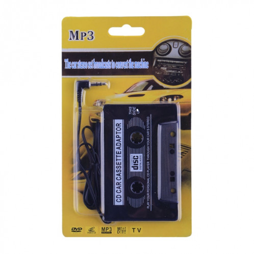 Prise jack 3,5 mm CD voiture cassette adaptateur stéréo convertisseur de bande câble AUX lecteur CD (noir) SH03001465-07