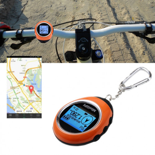 Trousseau de poche Mini GPS Navigation USB Rechargeable Location Finder Tracker pour l'escalade de voyage en plein air (Orange) SH118E1544-09