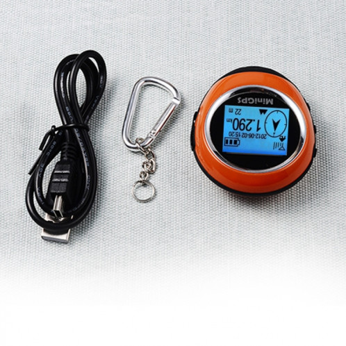 Trousseau de poche Mini GPS Navigation USB Rechargeable Location Finder Tracker pour l'escalade de voyage en plein air (Orange) SH118E1544-09