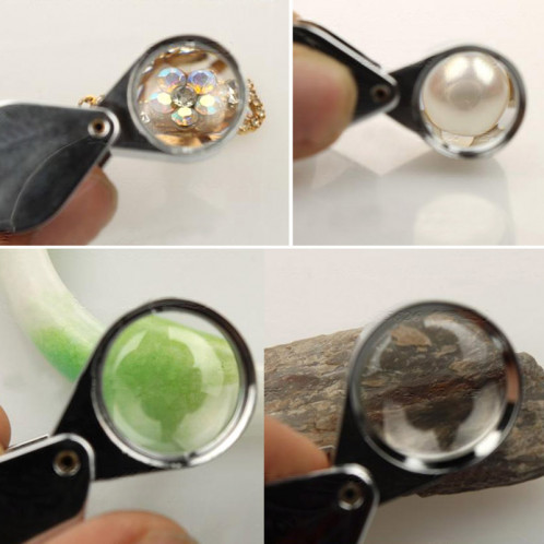 10X 20X loupe de lecture de loupe de bijoux portable et rotatif à la main (MG22181) (Argent) SH00051388-07