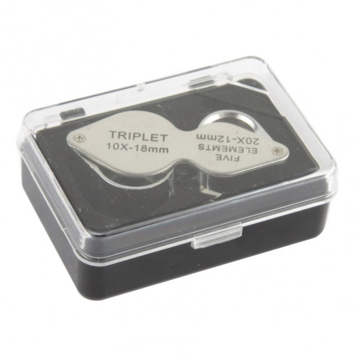 10X 20X loupe de lecture de loupe de bijoux portable et rotatif à la main (MG22181) (Argent) SH00051388-07