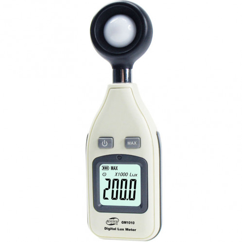 BENETECH Digital Light Lux Meter pour Factroy / Ecole / Maison Diverses occasions, Gamme: 0-200,000 Lux (GM1010) (Blanc) SB000935-06