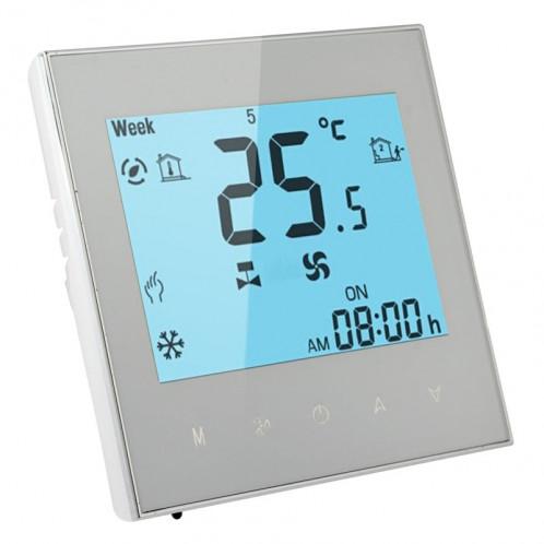 LCD Display Air Conditioning Thermostat d'ambiance programmable à 2 tubes pour ventilo-convecteur (blanc) SH05061475-011