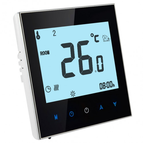 Thermostat d'ambiance programmable d'affichage à cristaux liquides de système de chauffage par le sol électrique (noir) SH0507355-011