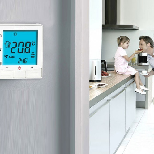 Thermostat d'ambiance programmable d'affichage à cristaux liquides de système de chauffage par le sol électrique (noir) SH0507355-011