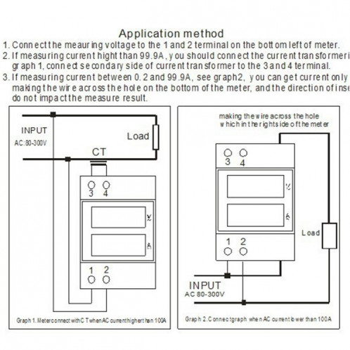 D52-2042 Ampèremètre de voltmètre à affichage à LED de 0,5 pouce 2 en 1 SH056018-08