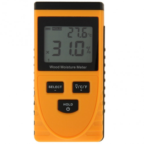 Humidimètre numérique à bois avec écran LCD (orange) SH905E1901-08