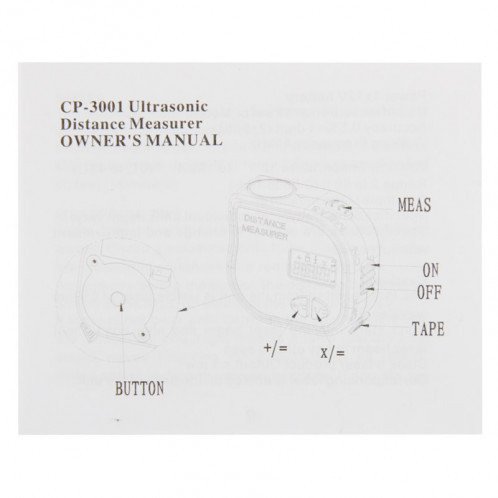 CP-3001 Pointeur laser ultrasonique de mesure de distance avec mesureur de bande de 1 m SH09551348-08