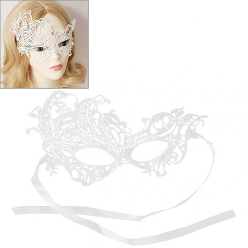 Masque pour les yeux Sexy Girl Lace Mascarade Vénitienne Ball Party Fantaisie Mask (White) SH224W334-03