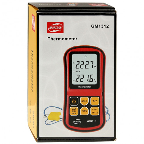 Thermomètre à thermocouple à écran LCD BENETECH GM1312 de 2,4 pouces Mesure de type J, K, T, E, N et R, plage de mesure:-50 ~ 300C SB52541254-07