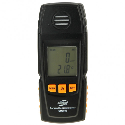 Appareil de contrôle de détecteur de mètre de détecteur de moniteur de monoxyde de carbone CO de moniteur d'affichage à cristaux liquides BENETECH GM8805, plage de mesure: 0-1000ppm (noir) SB52561736-07