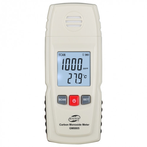 Benetech GM8805 LCD Affichage LCD MONOXYDE DE MONOXYDE DE MONOXIDE DE MONOXIDE CO DÉTECTEUR DE DÉTECTEUR DE DÉTECTEUR DE MESURE: 0-1000PPM SB256W855-08