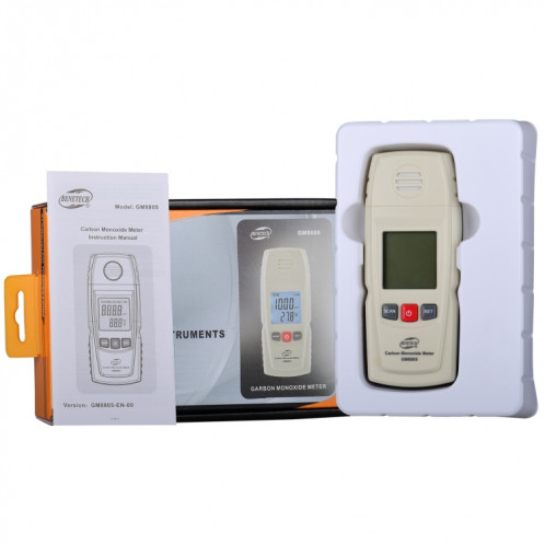 Benetech GM8805 LCD Affichage LCD MONOXYDE DE MONOXYDE DE MONOXIDE DE MONOXIDE CO DÉTECTEUR DE DÉTECTEUR DE DÉTECTEUR DE MESURE: 0-1000PPM SB256W855-08