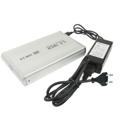 Boîtier externe SATA de 3,5 pouces avec alimentation 2.0A, prise en charge USB 2.0 (argent) S3505A569-05