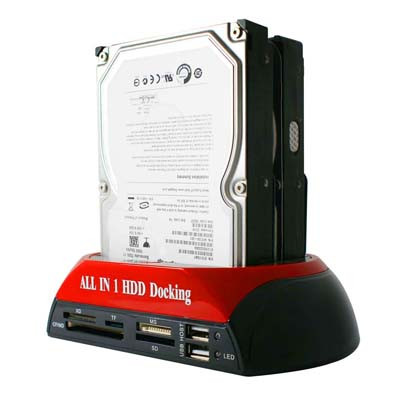 All in 1 Station d'accueil HDD SATA / IDE 2,5 pouces / 3,5 pouces avec lecteur de carte et concentrateur SA35151944-07