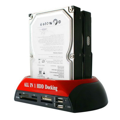 All in 1 Station d'accueil HDD SATA / IDE 2,5 pouces / 3,5 pouces avec lecteur de carte et concentrateur SA35151944-07