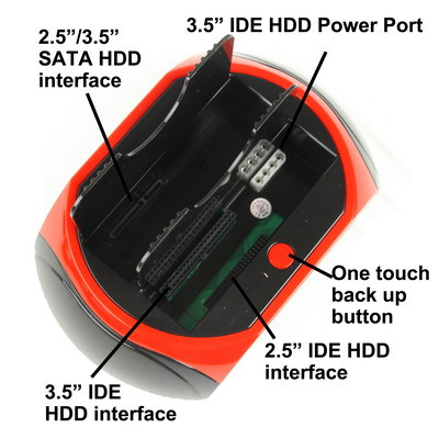 All in 1 Station d'accueil HDD SATA / IDE 2,5 pouces / 3,5 pouces avec lecteur de carte et concentrateur SA35151944-07