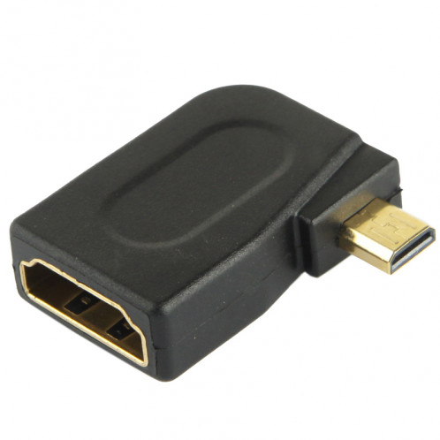 Adaptateur micro femelle mâle HDMI vers HDMI 19 broches avec angle de 90 degrés (noir) SH00091742-04