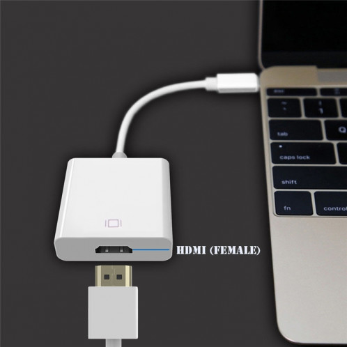 15cm USB-C / Type-C Câble adaptateur femelle 3.1 mâle vers HDMI, pour Macbook 12 pouces / Chromebook Pixel 2015 SH0046790-06