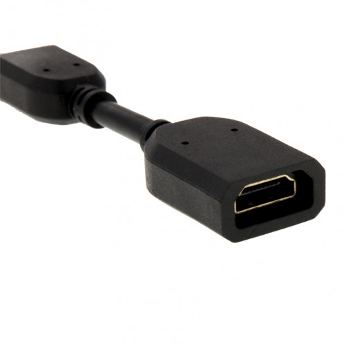 Câble adaptateur de connecteur HDMI 19 broches mâle vers HDMI 19 broches femelle (AM-AF) de 10 cm (noir) SH064B1716-04