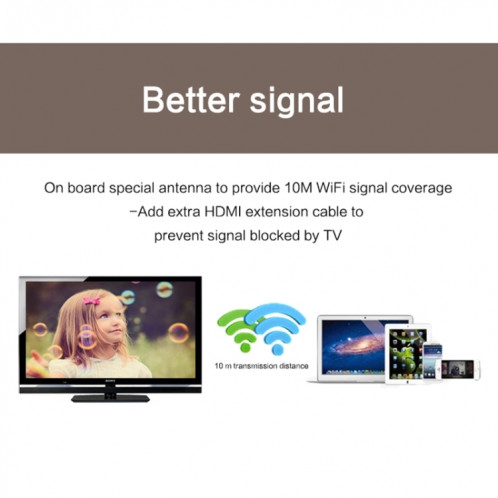 Dongle d'affichage WiFi MiraScreen / Dongle récepteur d'affichage DLNA Miracast Airplay (noir) SH13441988-019