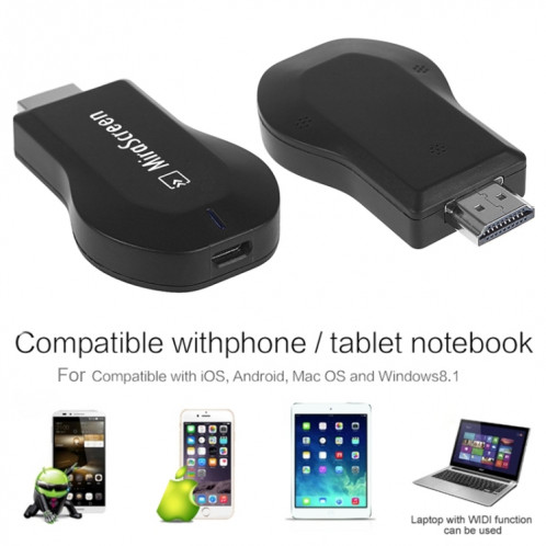 Dongle d'affichage WiFi MiraScreen / Dongle récepteur d'affichage DLNA Miracast Airplay (noir) SH13441988-019