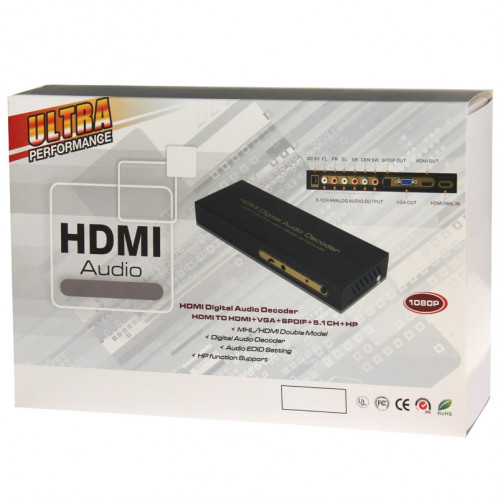 Convertisseur HDMI vers HDMI + Audio (SPDIF + R / L) (prise UE) (noir) SH565B173-09