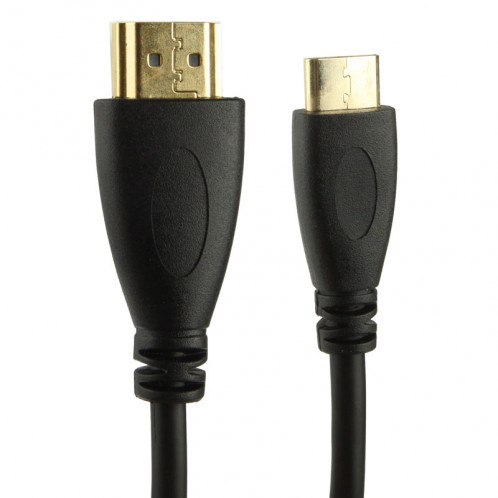 1.4 Version, Mini HDMI mâle plaqué or à un câble enroulé mâle HDMI, support 3D / Ethernet, longueur: 60cm (peut être étendu jusqu'à 2m) SH20061667-04