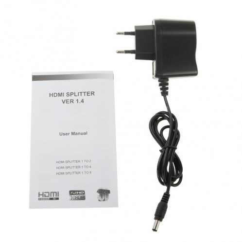 V1.4 Full HD 1080P 1 x 8 Splitter amplificateur HDMI, support 3D (noir) SH301B1370-012