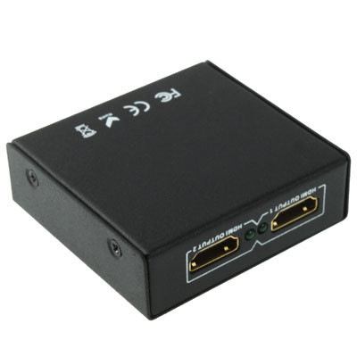 V1.4 1x2 Splitter amplificateur mini HDMI, support 3D et Full HD 1080p (noir) SH30171989-05