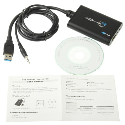 Convertisseur vidéo USB 3.0 vers HDMI HD pour HDTV, prise en charge Full HD 1080P (noir) SH3025538-07