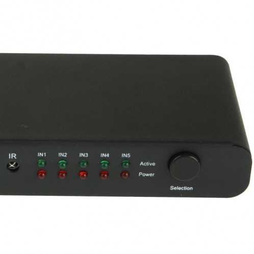 Commutateur HDMI 5 ports Full HD 1080P avec télécommande et voyant LED (noir) SH-501804-07