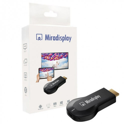Dongle d'affichage Miradisplay WiFi HDMI / Dongle de récepteur d'affichage Miracast Airplay DLNA (noir) SH6001258-012