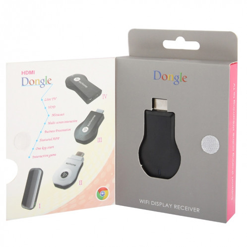M2 Android 1080P Ezcast HDMI Dongle / HDMI AirPlay DLNA WIFI Displayer Receiver pour Android OS / iOS / MAC OS / Windows, Prise en charge du partage en ligne sur l'écran TV WIFI (Noir) SH6003966-07
