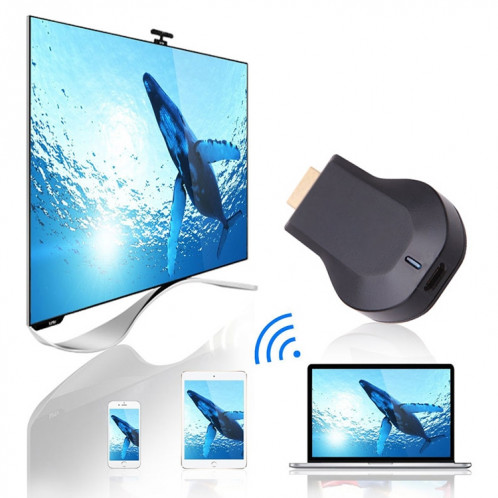 M2 Android 1080P Ezcast HDMI Dongle / HDMI AirPlay DLNA WIFI Displayer Receiver pour Android OS / iOS / MAC OS / Windows, Prise en charge du partage en ligne sur l'écran TV WIFI (Noir) SH6003966-07
