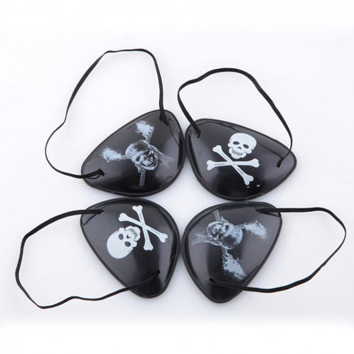 5 PCS Halloween Props Patchs en plastique pour les yeux de pirate, livraison de motifs aléatoires (noir) SH0332324-07