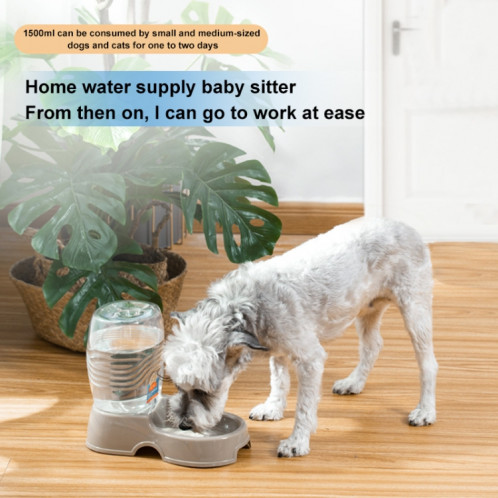 Distributeur d'eau potable automatique utilitaire Bouteille détachable avec mangeoire pour chats et chiens ， Livraison de couleurs aléatoires SH06171124-07