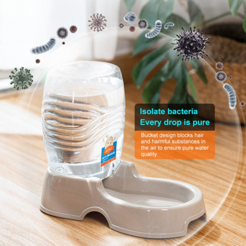 Distributeur d'eau potable automatique utilitaire Bouteille détachable avec mangeoire pour chats et chiens ， Livraison de couleurs aléatoires SH06171124-07