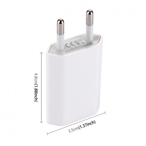 5V / 1A USB Charger, Pour iPhone, Galaxy, Huawei, Xiaomi, LG, HTC et autres téléphones intelligents, Appareils rechargeables (Blanc) SH0129981-06