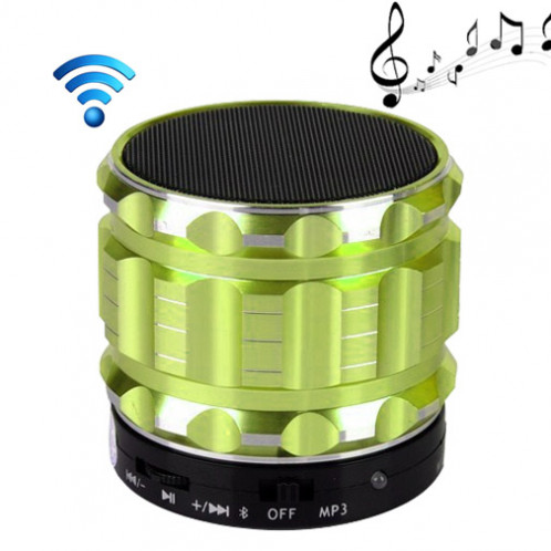 Haut-parleur portable stéréo Bluetooth S28 en métal avec fonction d'appel mains libres (vert) SH028G856-011