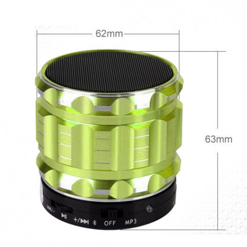 Haut-parleur portable stéréo Bluetooth S28 en métal avec fonction d'appel mains libres (vert) SH028G856-011