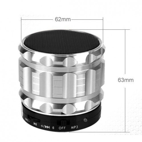 S28 Enceinte portable stéréo Bluetooth avec fonction mains libres (argent) SH028S87-011