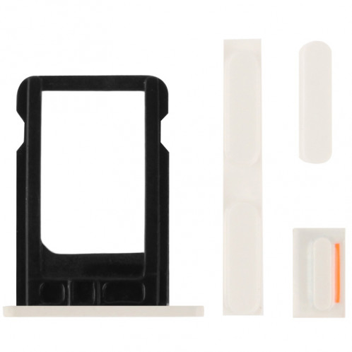 Châssis de logement complet / couvercle arrière avec plaque de montage et bouton de sourdine + bouton d'alimentation + bouton de volume + plateau de carte nano sim pour iPhone 5C (blanc) SC707W983-07