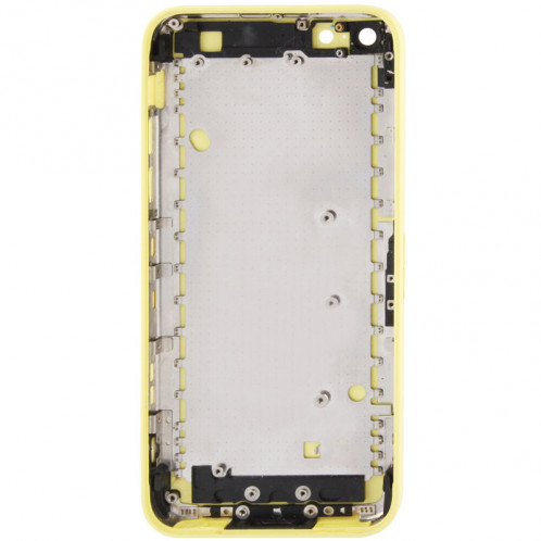 Châssis de boîtier complet / couvercle arrière avec plaque de montage et bouton de sourdine + bouton d'alimentation + bouton de volume + plateau de carte SIM nano pour iPhone 5C (jaune) SC707Y225-07