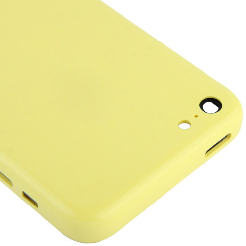 Châssis de boîtier complet / couvercle arrière avec plaque de montage et bouton de sourdine + bouton d'alimentation + bouton de volume + plateau de carte SIM nano pour iPhone 5C (jaune) SC707Y225-07