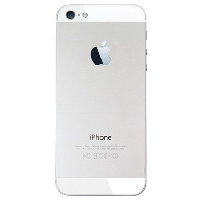 Version OEM Couverture arrière supérieure et inférieure lentille en verre pour iPhone 5 (blanc) SV745W415-04