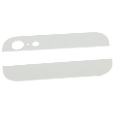 Version OEM Couverture arrière supérieure et inférieure lentille en verre pour iPhone 5 (blanc) SV745W415-04