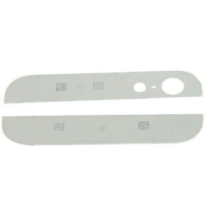 Version OEM Couverture arrière supérieure et inférieure lentille en verre pour iPhone 5 (blanc) SV745W415-04